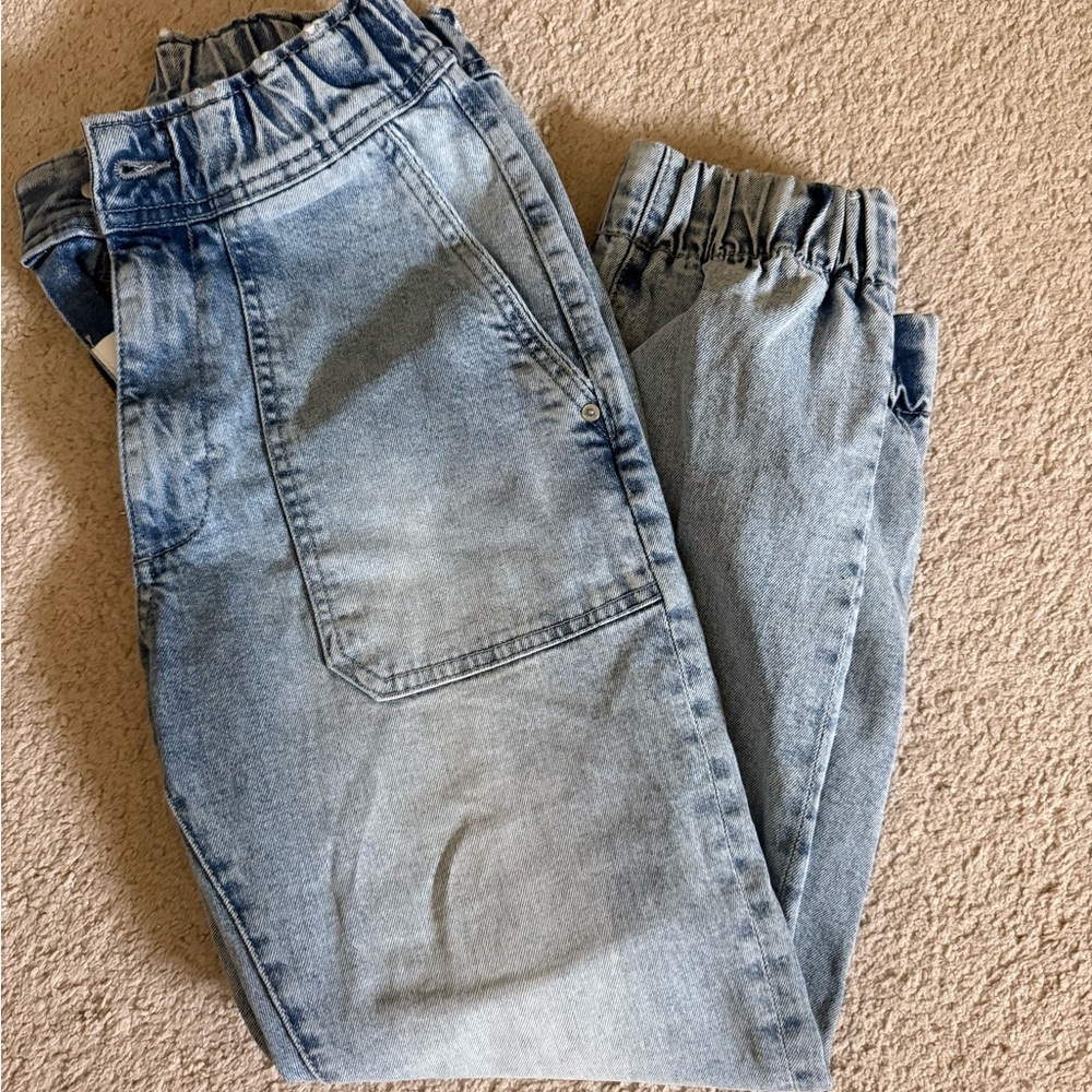 DL1961 Light Blue Elastic Waist Denim Joggers